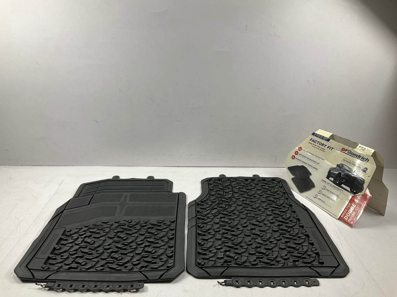 BF Goodrich 583-10 Rubber Floor Mats, 2-Piece Cut-to-fit Set For Dodge Ram Truck