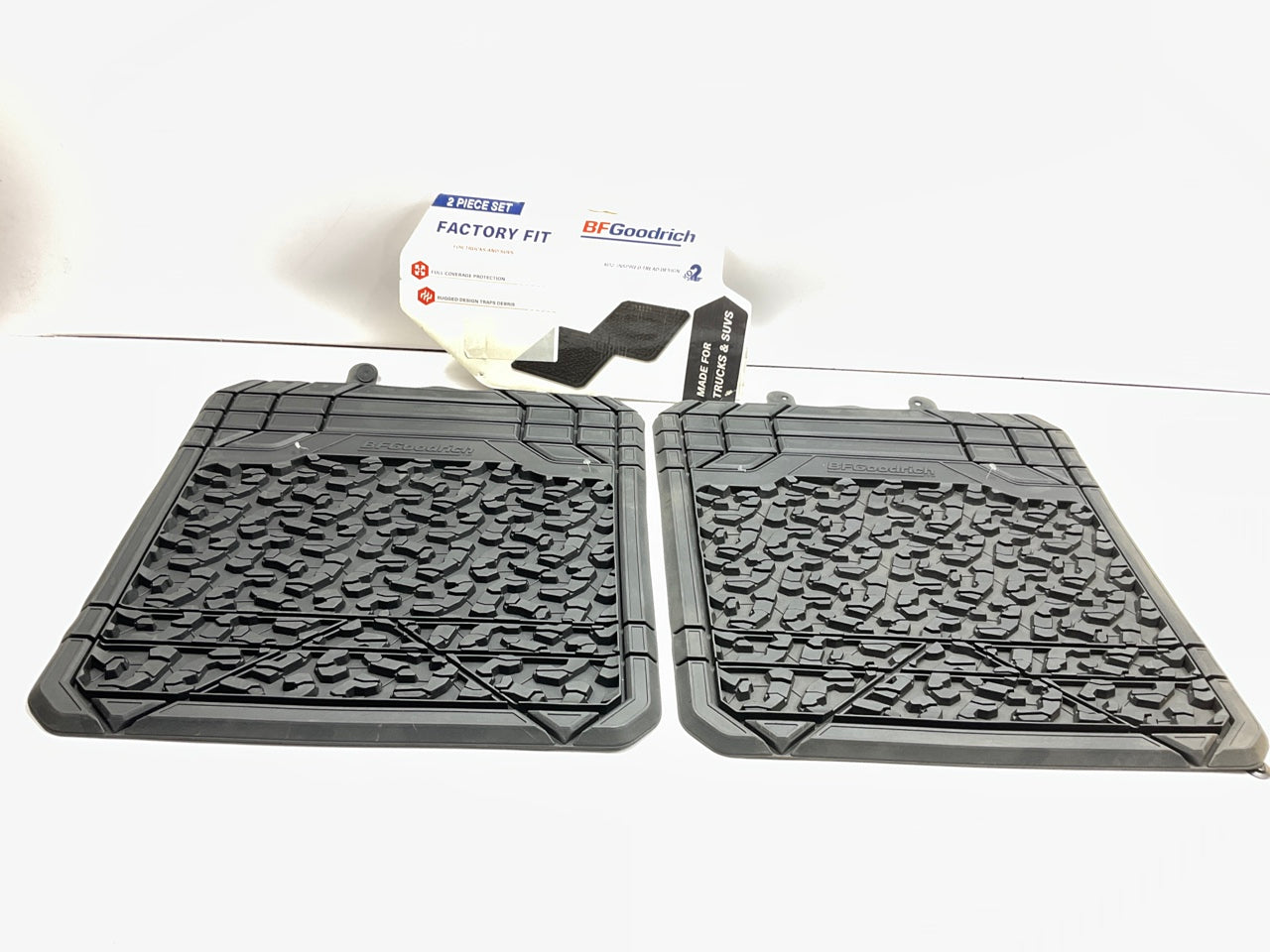 BF Goodrich 585-10 REAR Rubber Floor Mats Universal 2-Piece Set, 18''X 20'' LARGE