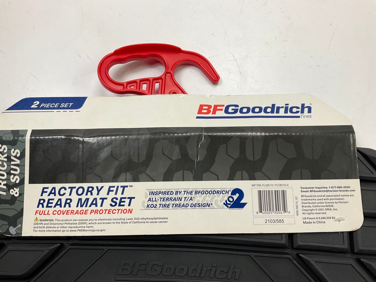 Bf Goodrich FL58510-4 Rubber 2-Piece Black REAR Floor Mats 20'' X 18-1/2''