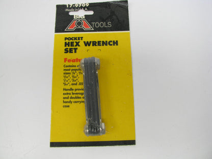 Big A 17-9709 SAE Pocket Hex Wrench Tool Set - Eight Sizes - MADE IN USA