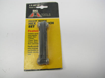 Big A 17-9710 Pocket Metric Hex Wrench Set - 1.27, 1.5, 2, 2.5, 3, 4, 5mm - USA