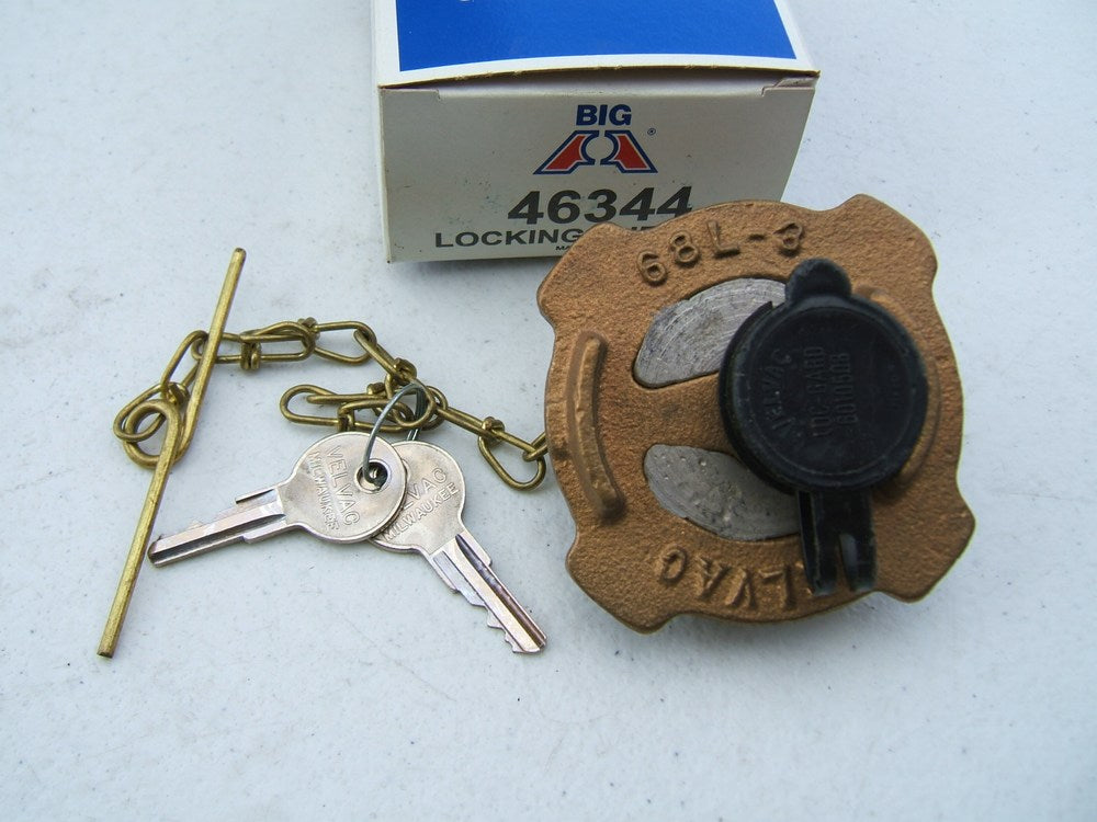 Big A 46344  Solid Brass Locking Saddle Fuel Tank Cap Velvac 68L-3