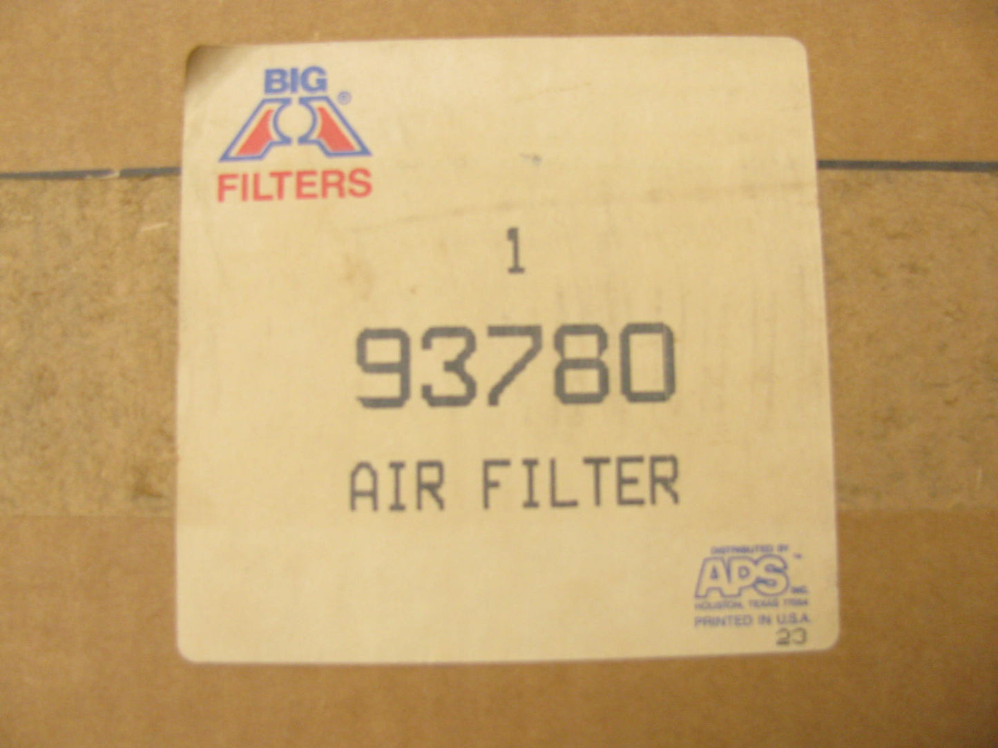 Big A 93780 Panel Air Filter Replaces White 27-074049