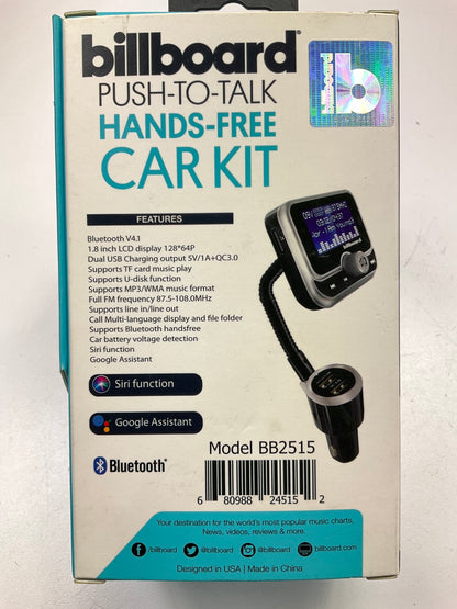 Billboard BB2515 Bluetooth FM Trans Wireless Radio Adapter Hands-Free Car Kit