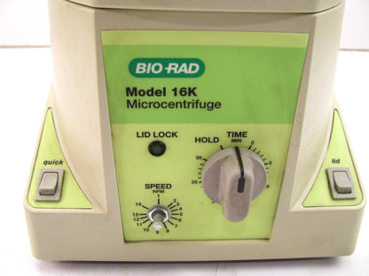 TESTED - Bio-Rad Microcentrifuge Model 16K - MISSING SPEED CONTROL KNOB