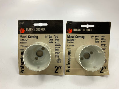 (2) Black & Decker 71-281 2'' (51mm) Professional Bi-Metal Hole Saw