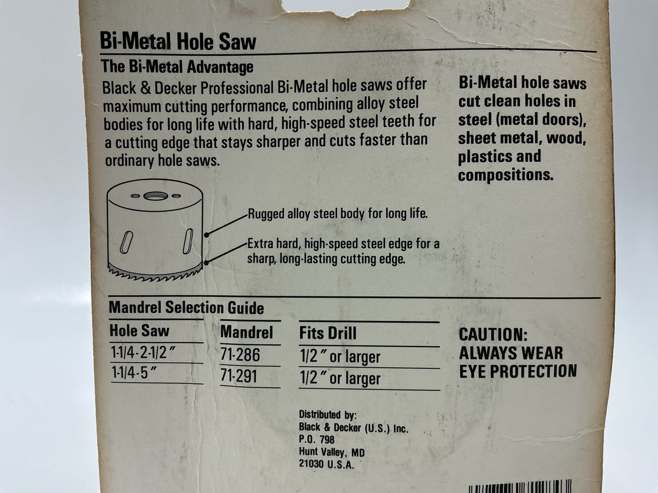 Black & Decker 71-284 2- 1/2'' BI-Metal Pro Hole Saw (Cuts Metal Wood & Plastic)