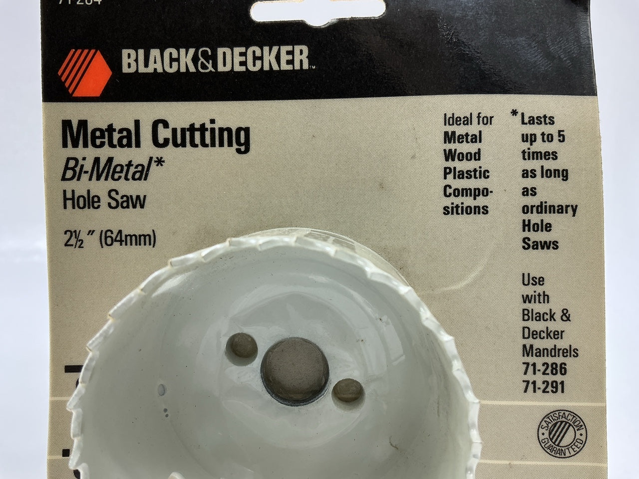 Black & Decker 71-284 2- 1/2'' BI-Metal Pro Hole Saw (Cuts Metal Wood & Plastic)