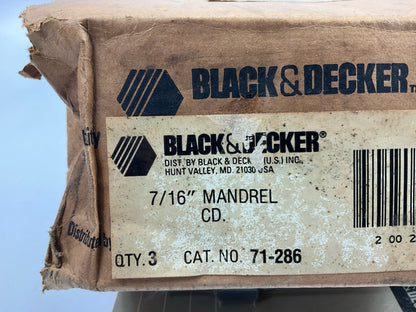 (3) Black & Decker 71-286 Hole Saw Mandrel 1/2'' Shank - 1-1/4''-2-1/2'' Saw Range