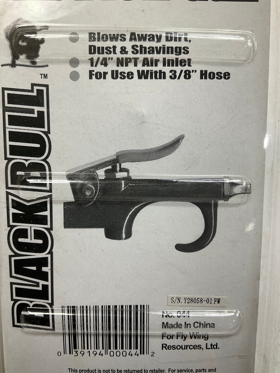 Black Bull 044 Air Blow Gun, 1/4'' NPT Air Inlet For Use With 3/8'' Hose