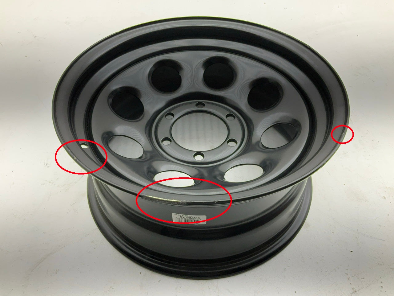 CHIPPED PAINT - Black Rock Series 997 Type 8 Matte Black Wheels, 17''x8'', 6''x5.5''