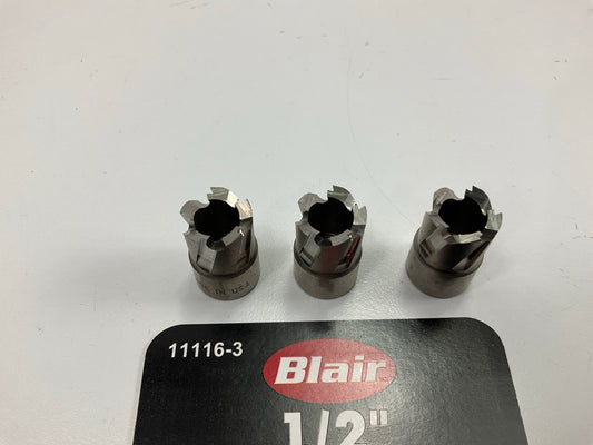 Blair 11116-3 Rotabroach Hole Cutter, 1/2'' Diameter, 3/8'' X 24 Thread - 3 Pack
