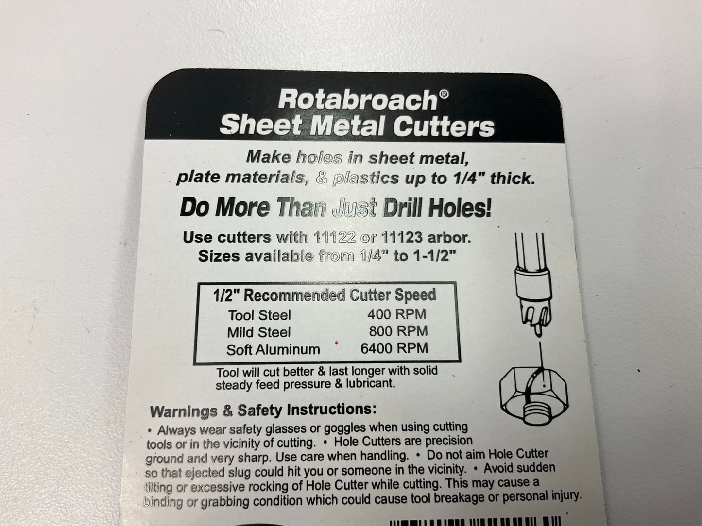 Blair 11116-3 Rotabroach Hole Cutter, 1/2'' Diameter, 3/8'' X 24 Thread - 3 Pack