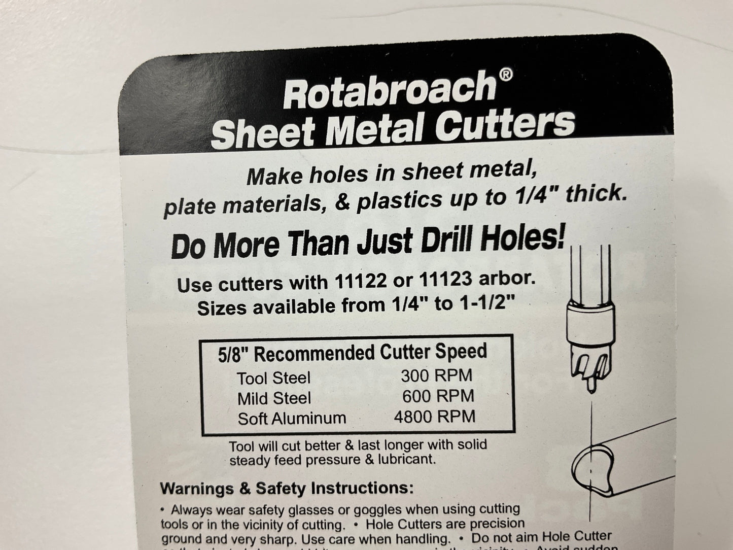 Blair 11124-3 5/8'' Rotabroach Sheet Metal Hole Cutters, 3 Pack