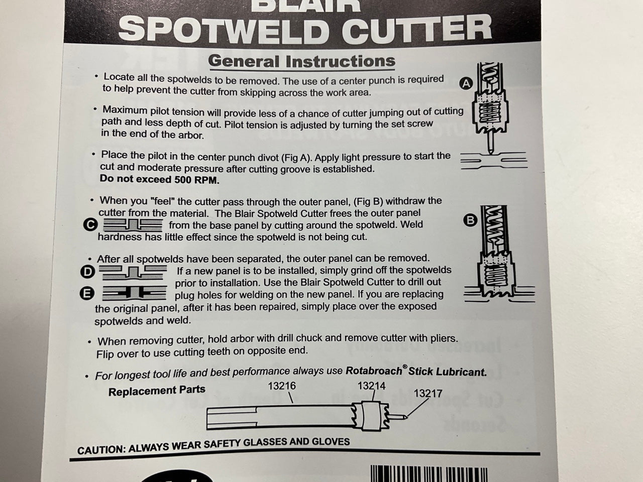 Blair 13224 3/8'' Double End Spotweld Spot Weld Cutter