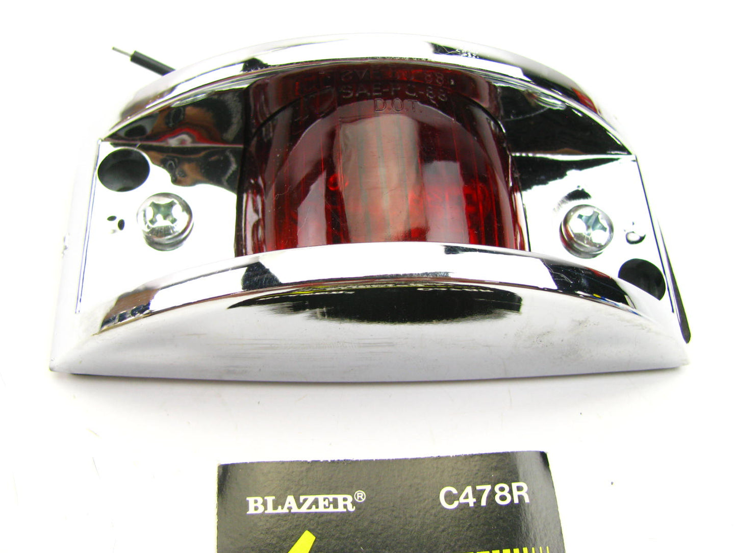 Blazer C478R Chrome Red Armored Side Clearance Marker Light Lamp