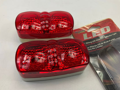 (2) Blazer C544R Side Clearance Marker Light 4'' Red Oblong LED