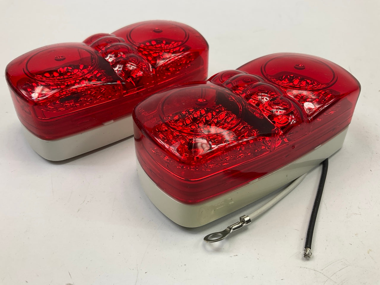 (2) Blazer C544R Side Clearance Marker Light 4'' Red Oblong LED