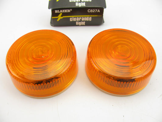 (2)  Blazer C827A 2-1/2'' Dia. Round Amber Clearance Marker Lights