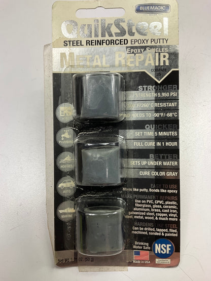 Blue Magic 16001 QuikSteel Steel Reinforced Epoxy Putty For Metal Repair