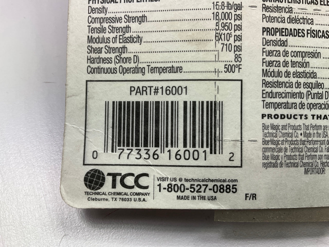 Blue Magic 16001 QuikSteel Steel Reinforced Epoxy Putty For Metal Repair