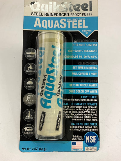Blue Magic 16532TRI Quiksteel AquaSteel Steel Epoxy Putty - Sets Underwater