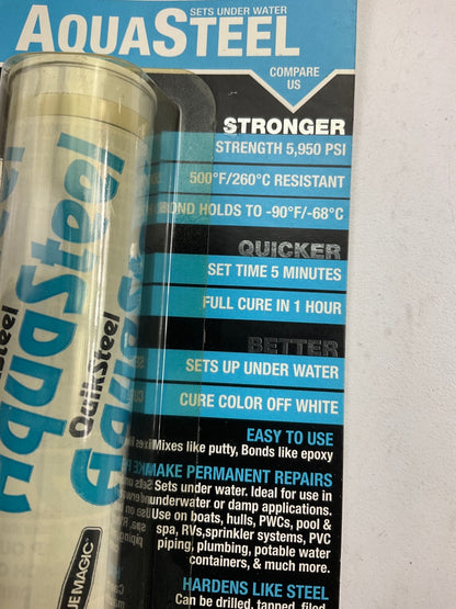 Blue Magic 16532TRI Quiksteel AquaSteel Steel Epoxy Putty - Sets Underwater