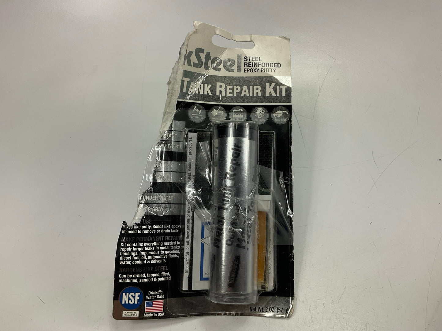 OPEN PACK Blue Magic 6022KTRI Metal Fuel Gas Tank Repair Kit Epoxy Putty, 2 Oz
