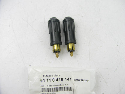 (2) OEM For BMW Motorcycle Male Accessory Socket Plugs 61110419141