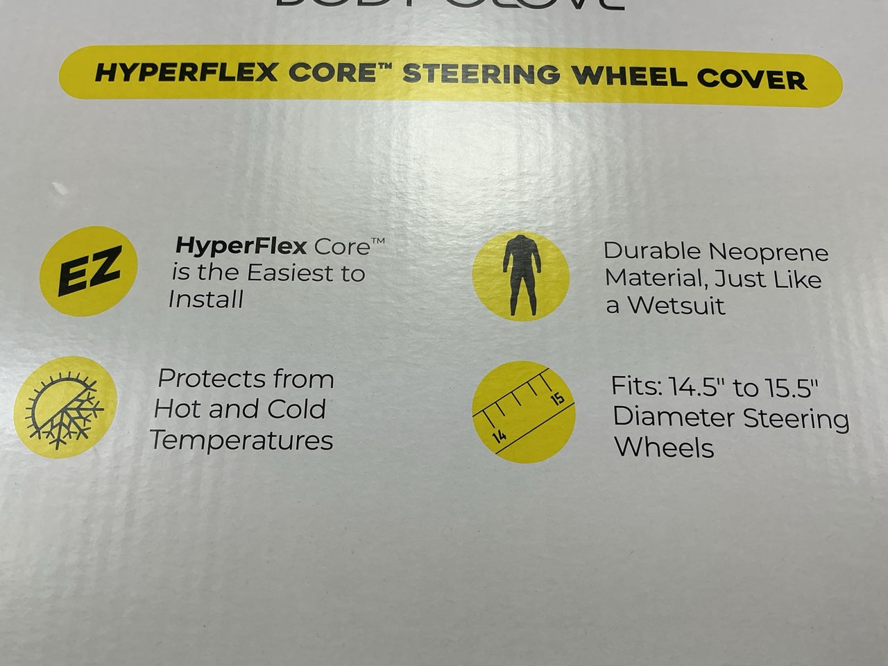Body Glove 97505-9 Smooth Steering Wheel Cover - 14.''-15.5'' Diameter