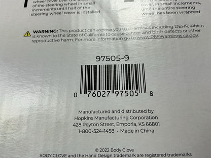 Body Glove 97505-9 Smooth Steering Wheel Cover - 14.''-15.5'' Diameter