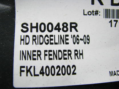 AFTERMARKET FRONT RIGHT Fender INNER Splash Shield Panel For 06-12 Ridgeline