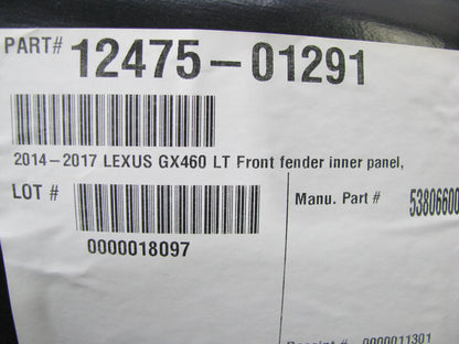 AFTERMARKET FRONT RIGHT Fender Inner Splash Shield Panel For 14-17 GX460 4.6L V8