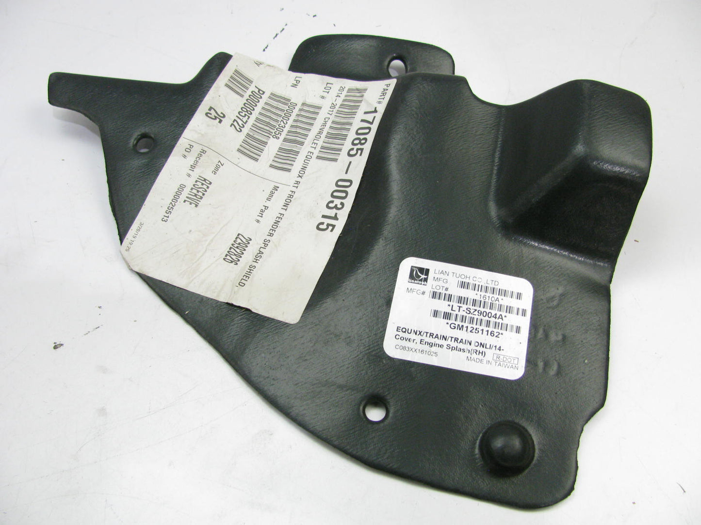 New Front Fender Liner Passenger R.H. Right Side For 14-17 Equinox, Terrain