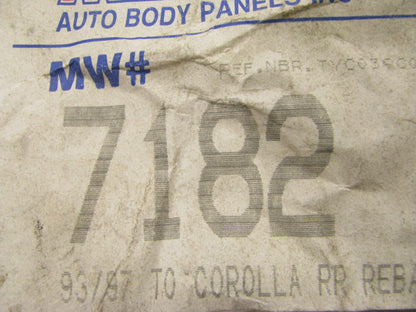 REAR Bumper Reinforcement Cross Member PLASTIC TO1106139 For 93-97 Corolla