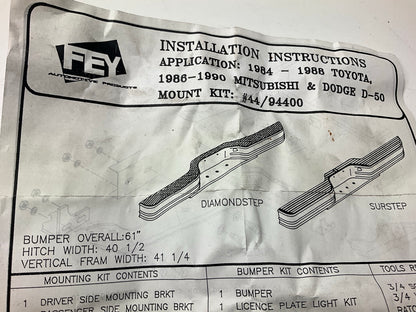 FEY 94400 Rear Bumper Bracket Mount Mounting Kit For 1980-1988 Toyota Pickup