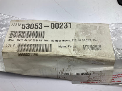 NEW AFTERMARKET Right Outer Fog Light Hole Cover Bumper Insert BM1039159