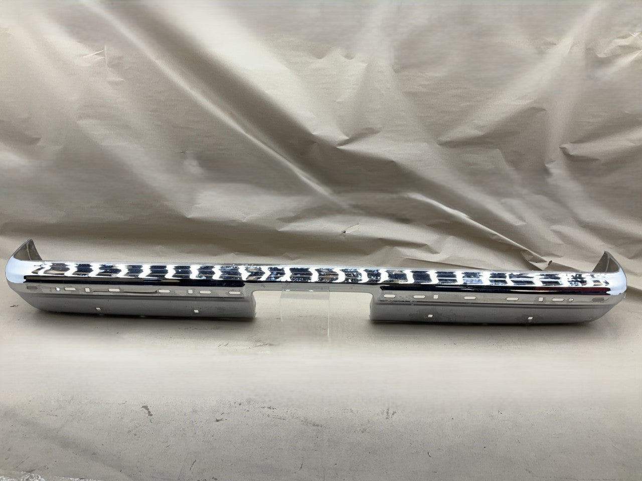 1981-1989 Chevy Pickup C10 , C20, C30 Rear Chrome Bumper W/ Impact Strip Holes