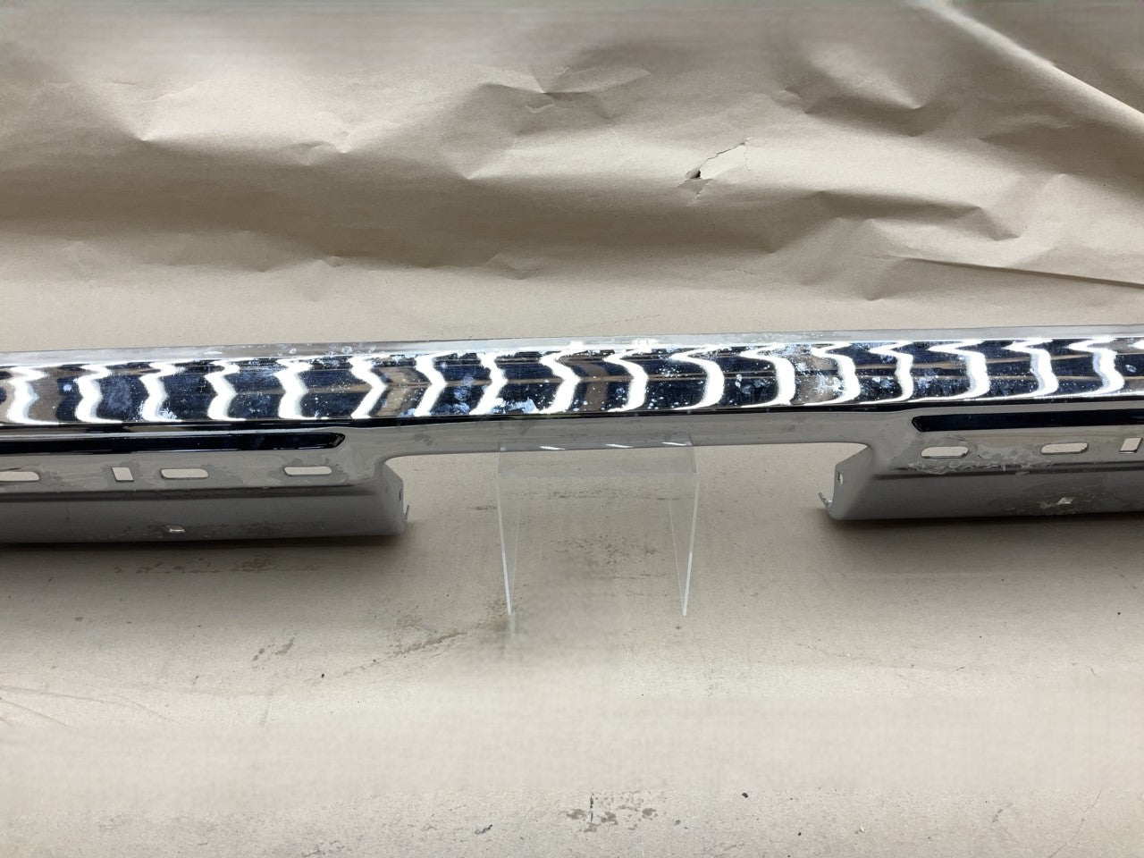 1981-1989 Chevy Pickup C10 , C20, C30 Rear Chrome Bumper W/ Impact Strip Holes