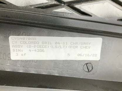 CV07145GAP Dark Gray Grille W/ Chrome Molding Bar - 04-12 Chevy Colorado Pickup