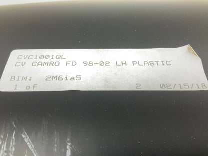 CVC1001QL Left Plastic Fender 1998-2002 Chevy Camaro Base / Z28 / Z28 SS