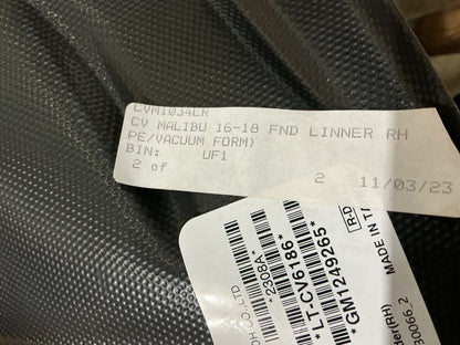 NEW AFTERMARKET Front Right Inner Fender Splash Shield Liner - GM1249265