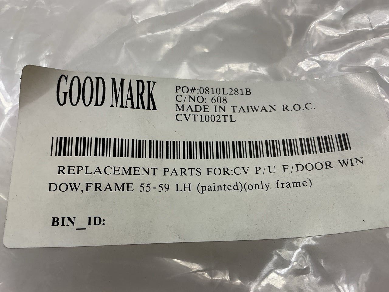 NEW CVT1002TL 1955-1959 Chevy Pickup Truck Door Window Frame Left Driver Side