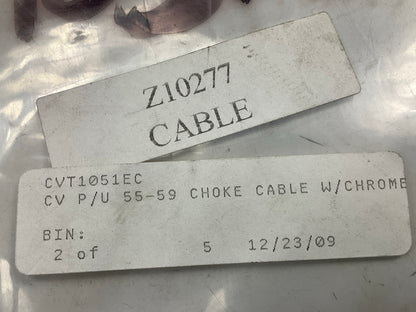 NEW AFTERMARKET Chrome Choke Cable 1955-59 Chevy Pickup - C555905