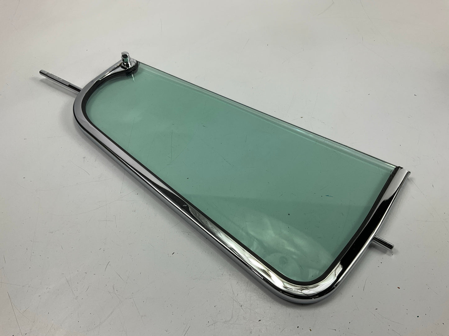 1955-59 Chevy Pickup Truck Vent Windows Chrome Frames Green Tint Glass - Left