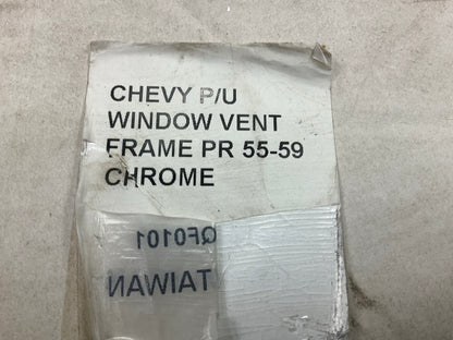 1955-59 Chevy Pickup Truck Vent Windows Chrome Frames Green Tint Glass - Left