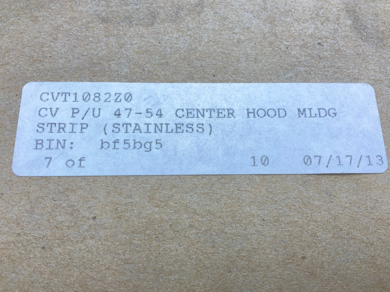 NEW CVT1082Z0 Hood Center Molding Moulding - 1947-1954 Chevrolet Pickup Truck