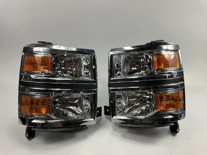 Left + Right Pair Headlamps Headlights 2014-2015 Chevy Silverado 1500 Head Lamps