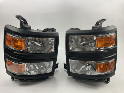 MISSING COVERS -  Left + Right Headlight Headlamp Set 14-15 Chevy Silverado 1500