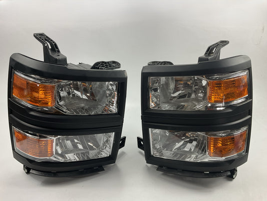MISSING COVERS -  Left + Right Headlight Headlamp Set 14-15 Chevy Silverado 1500